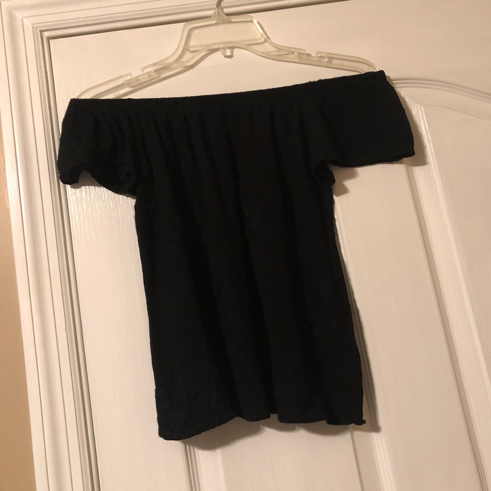 Black Off the Shoulder Shirt W/ Detailing NWOT